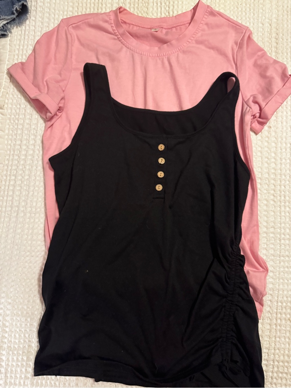 Black Scoop Neck Tank Pink Tshirt